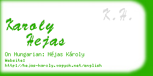 karoly hejas business card