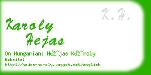 karoly hejas business card